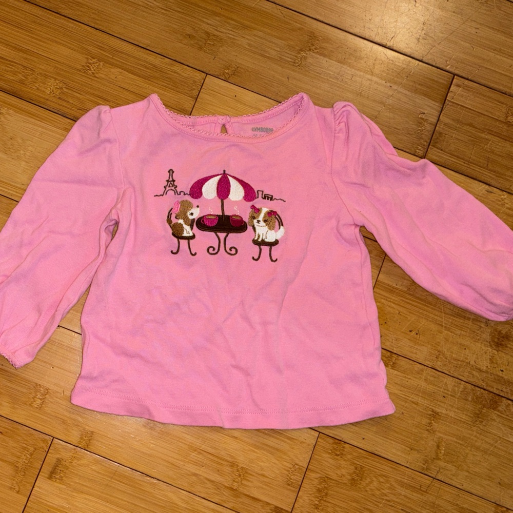 GYMBOREE Pink Paris Chic Long Sleeve Shirt-sz. 18/24 mo.